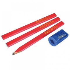 Carpenter Pencils (3pk + Sharpener) image 0